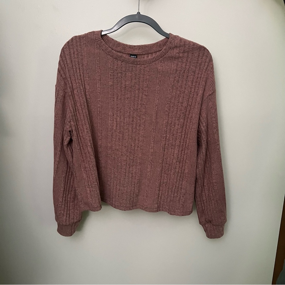 Pink Ribbed Knit Sweater
